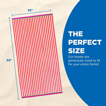 Embroidered racing stripe beach towel