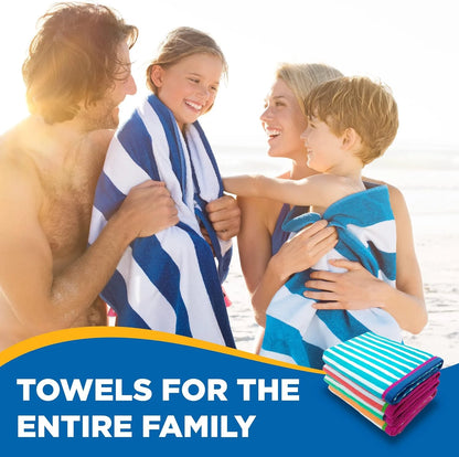 Embroidered racing stripe beach towel