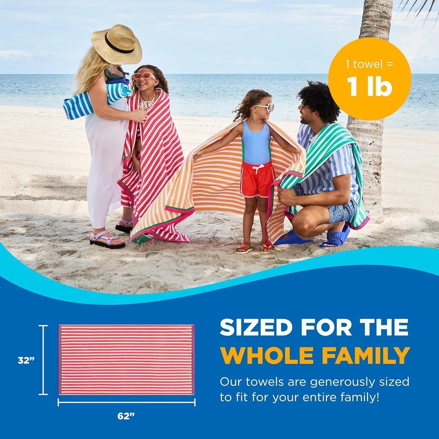 Embroidered racing stripe beach towel