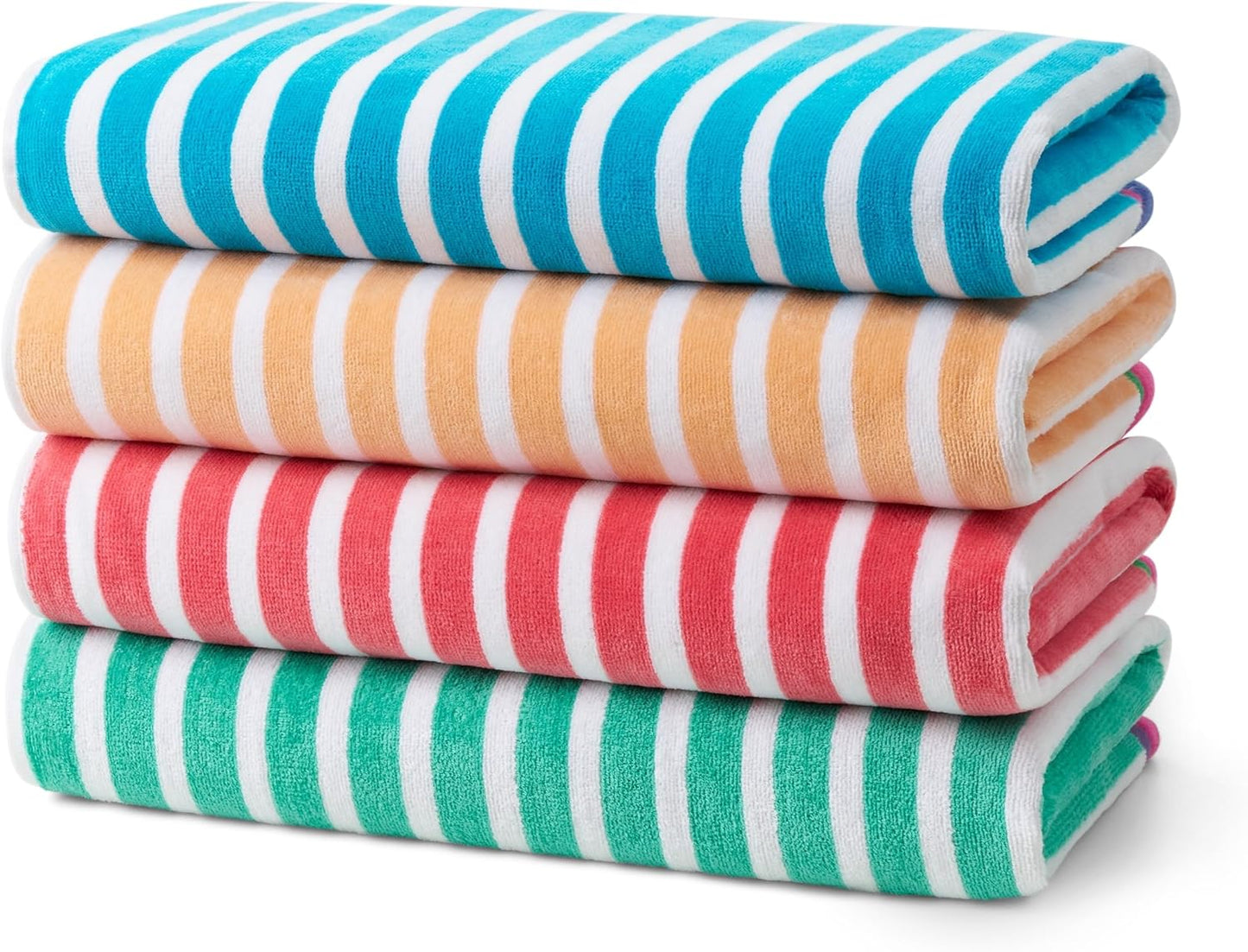 Embroidered racing stripe beach towel