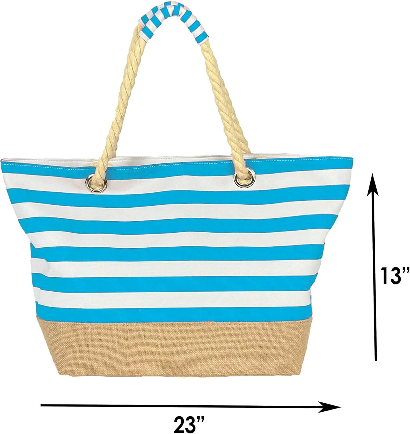 Canvas striped beach bag