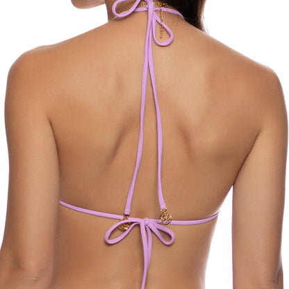 Luli Chic seamless triangle bikini top in Piedra Gris — top-back view, Luli Fama