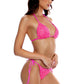 Chasing Stars Sequins Ruched Back Brazilian Tie Side Bikini Bottom