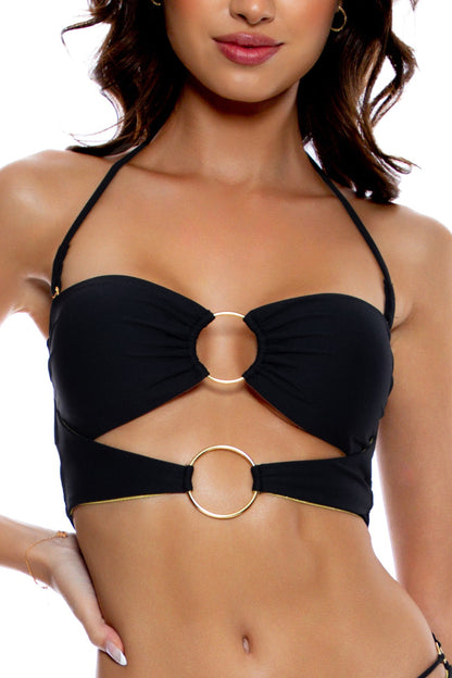 Jetset Luli Double Loop Bandeau Crop Bikini Top