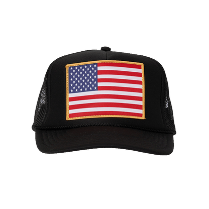 American Flag Patch Trucker Hat