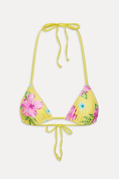 Nick Satin Beaded Triangle Bikini Top