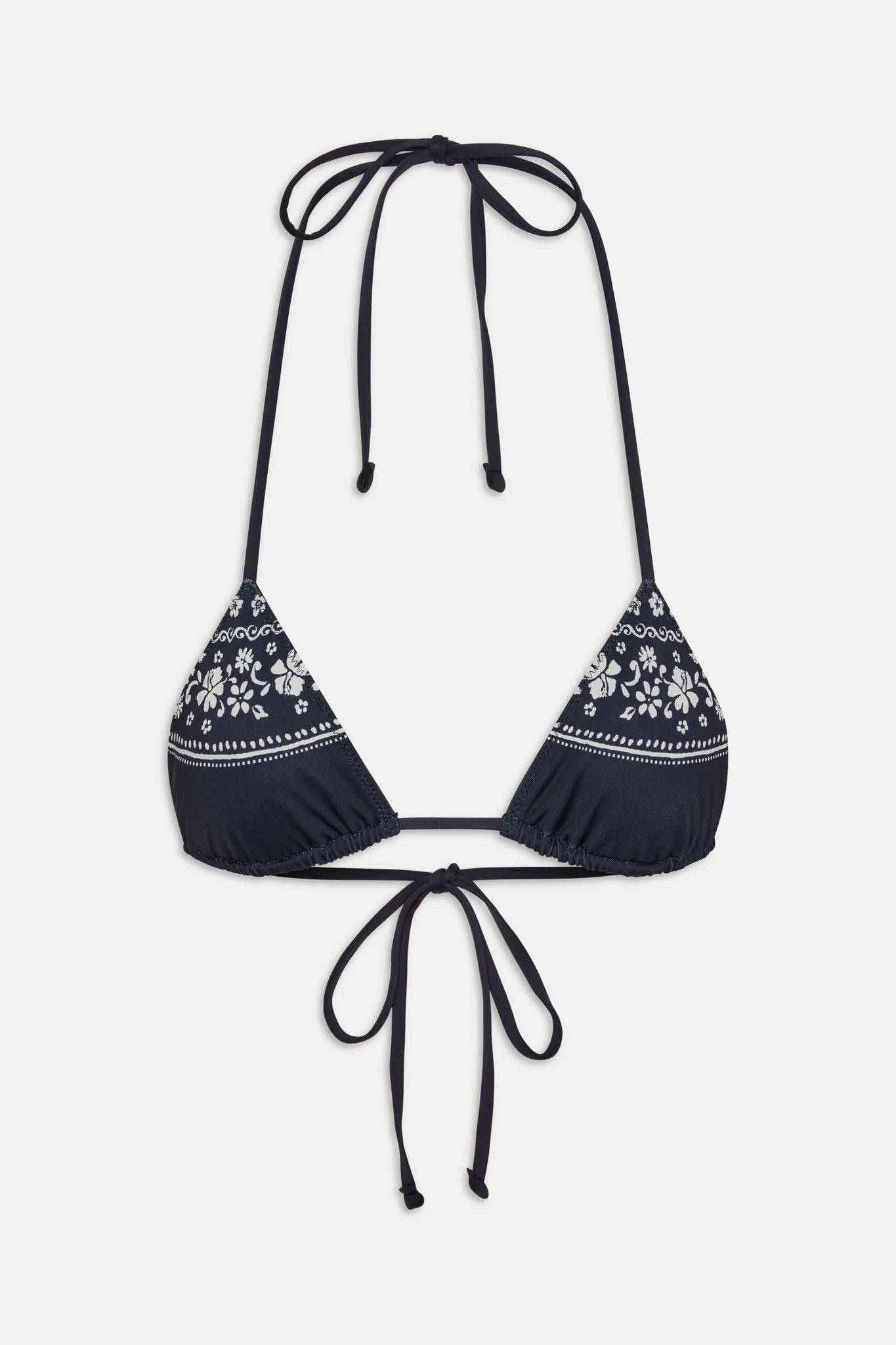 Nick skimpy triangle halter bikini top in Malibu Blue — product view, Frankies Bikinis