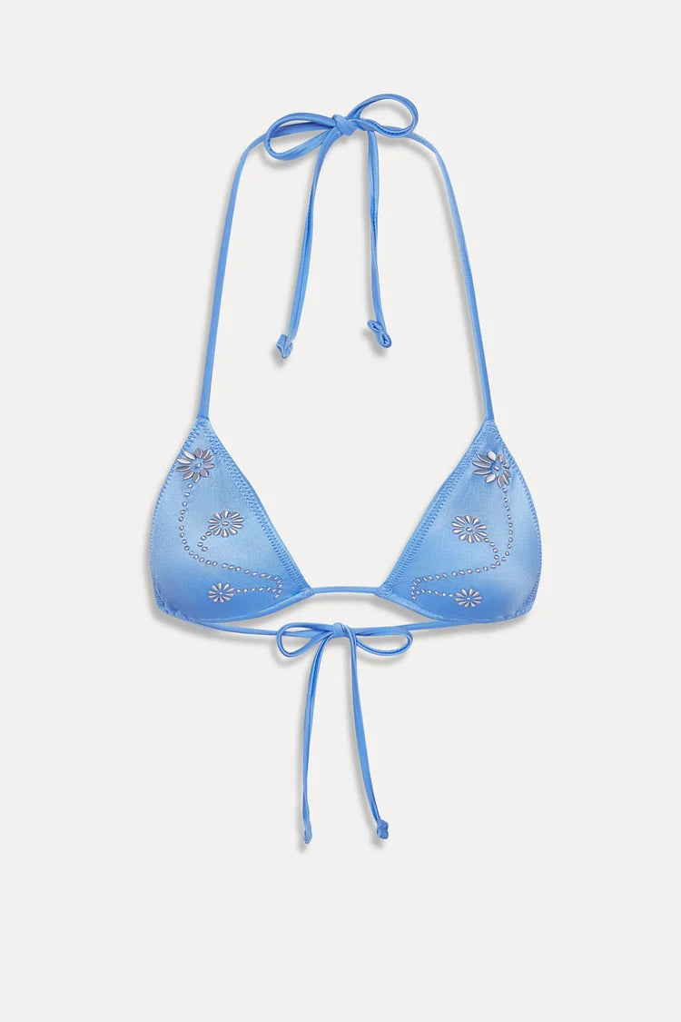Nick Satin Triangle Bikini Top