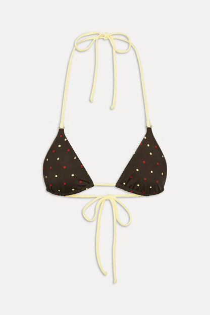 Nick Satin Triangle Bikini Top