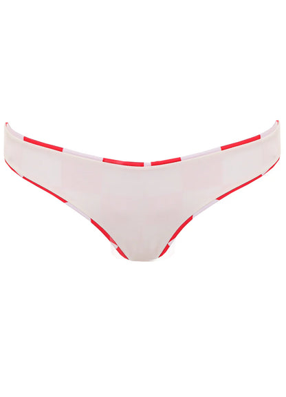 Cherry Checker Flirt Low Rise Thin Side Bikini Bottom