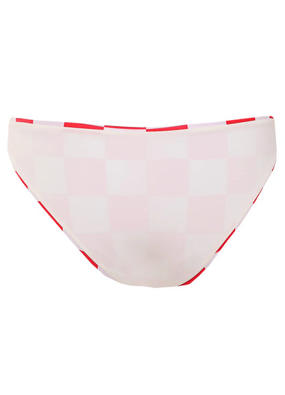 Cherry Checker Flirt Low Rise Thin Side Bikini Bottom