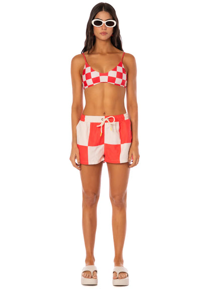 Cherry Checker Flirt Low Rise Thin Side Bikini Bottom