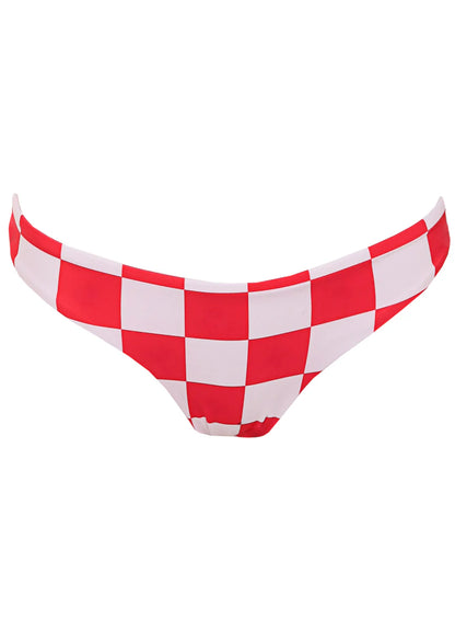 Cherry Checker Flirt Low Rise Thin Side Bikini Bottom