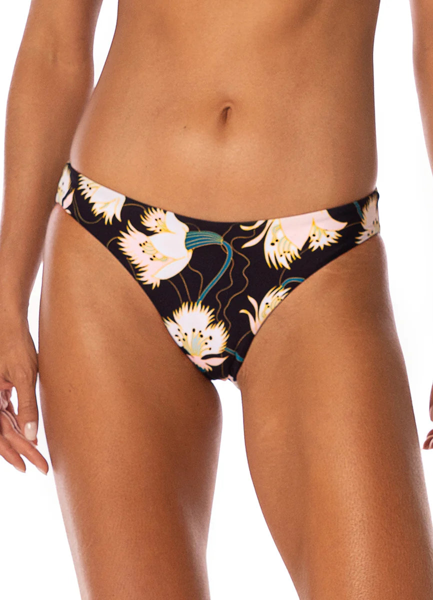 Floral Dream Sublimity regular rise classic cheeky bikini bottom in black by Maaji