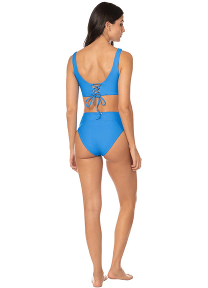 Blue Allure Long Line Triangle Bikini Top