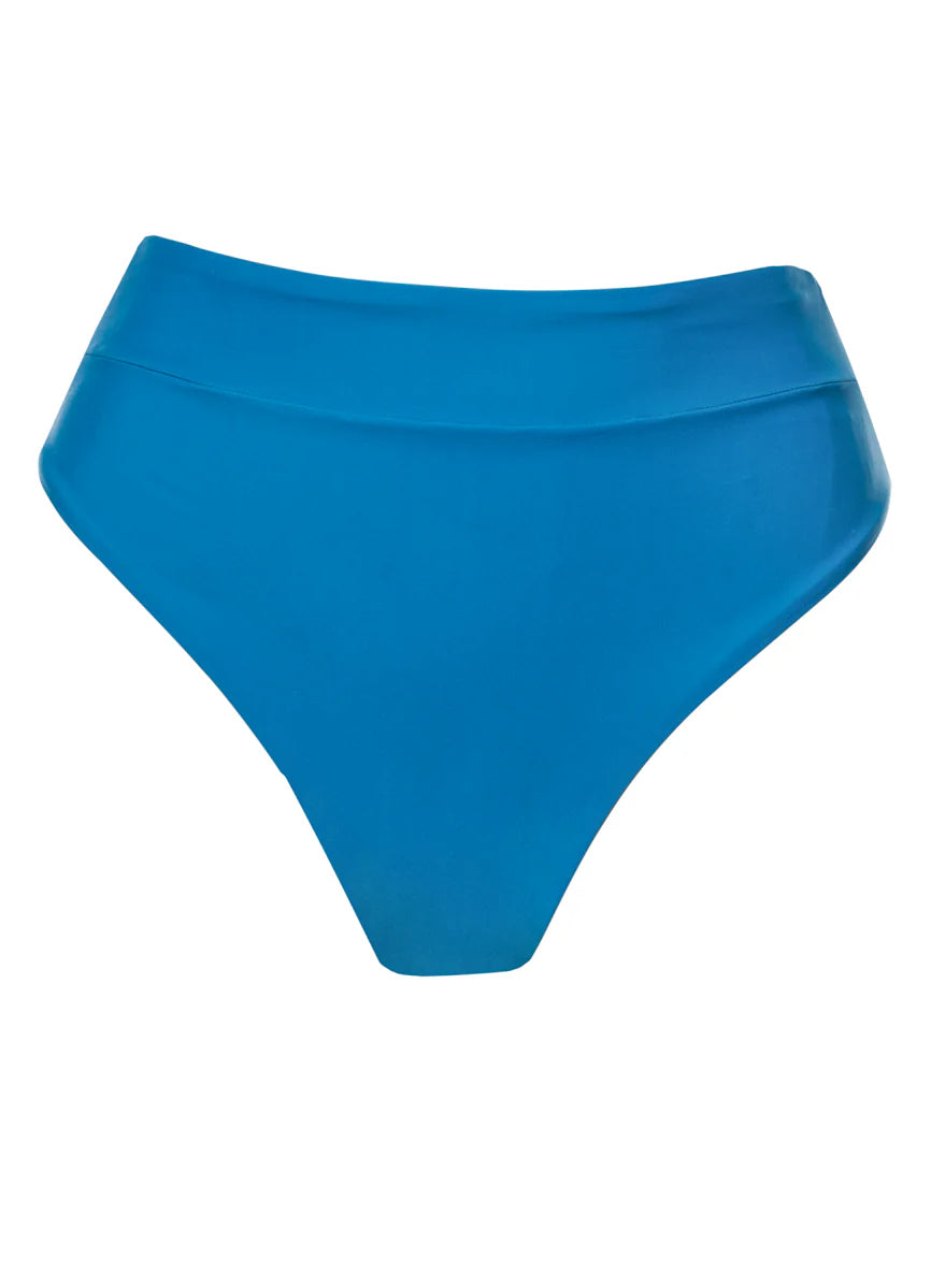 Blue Suzy Q high rise classic cheeky bikini bottom by Maaji