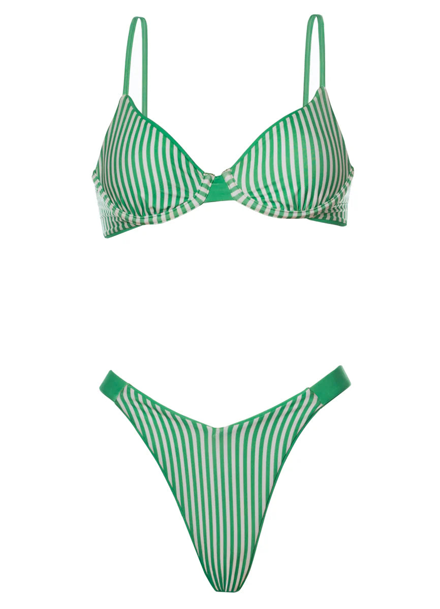 Green Dainty unmolded underwire bralette bikini top by Maaji
