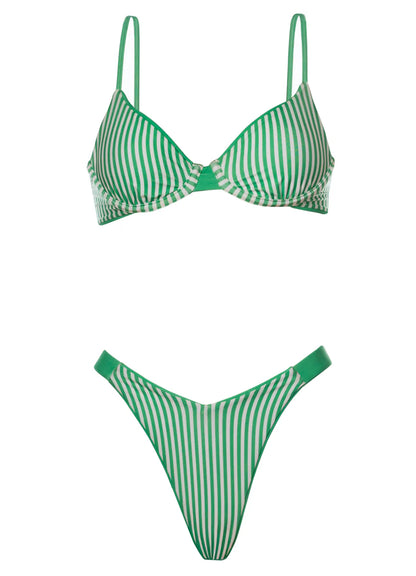 Green Dainty unmolded underwire bralette bikini top by Maaji