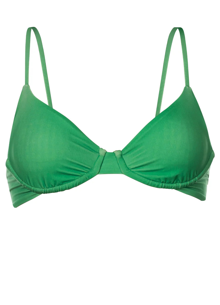 Green Dainty unmolded underwire bralette bikini top by Maaji