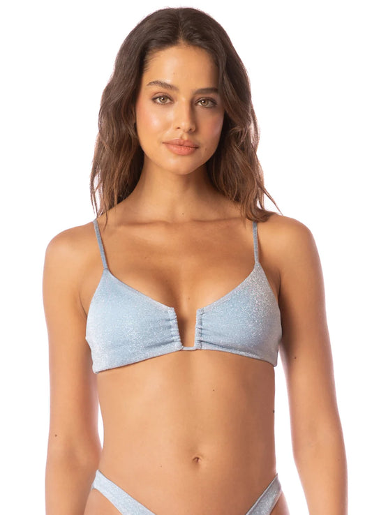 Silver Blue Bia U Wire Bikini Top