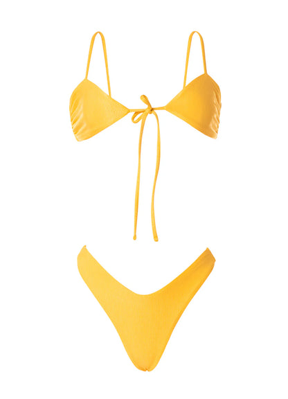 Sunbeam Glow Dubai Front Tie Bralette Bikini Top