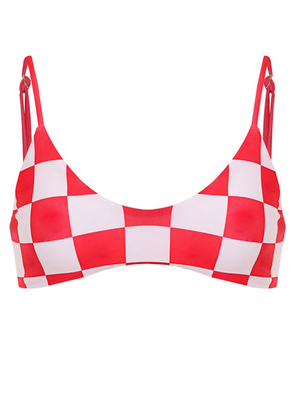 Cherry Checker Liberties Classic Bralette Bikini Top