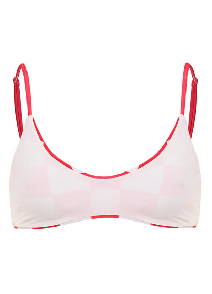 Cherry Checker Liberties Classic Bralette Bikini Top