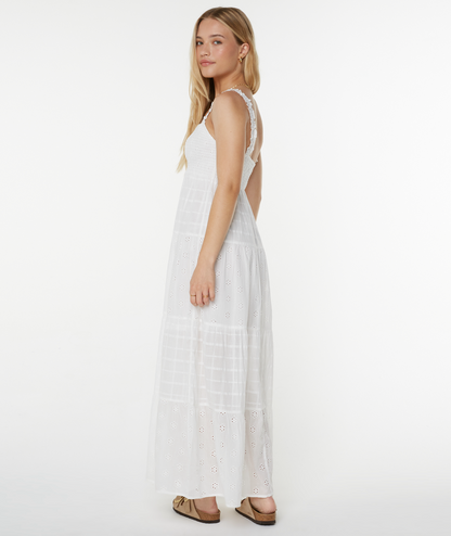 Lily Bloom Eyelet Ruffle Maxi Dress