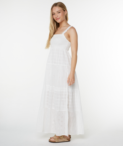 Lily Bloom Eyelet Ruffle Maxi Dress