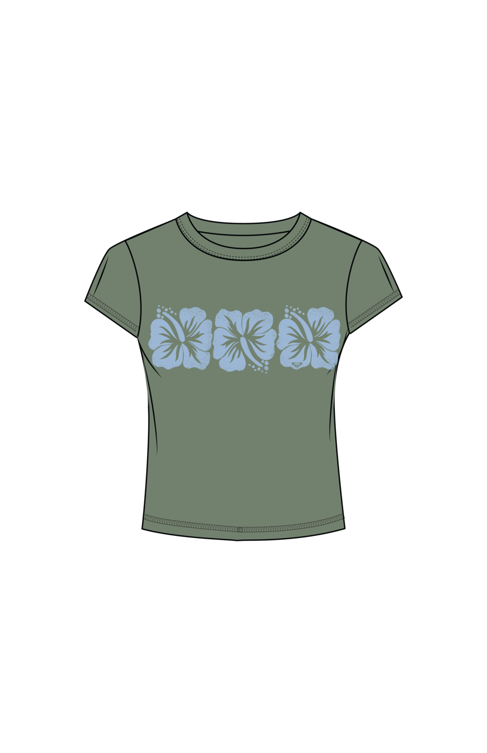 Flower Block 90s Baby Tee