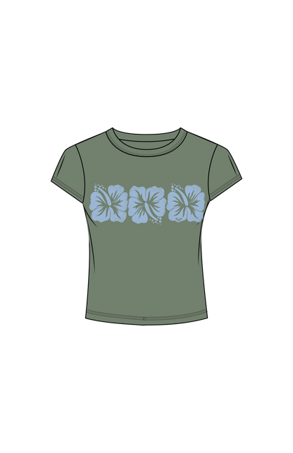 Flower Block 90s Baby Tee