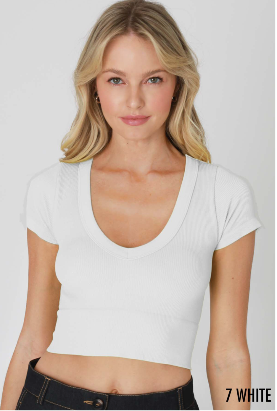 V-Neck Crop Tee