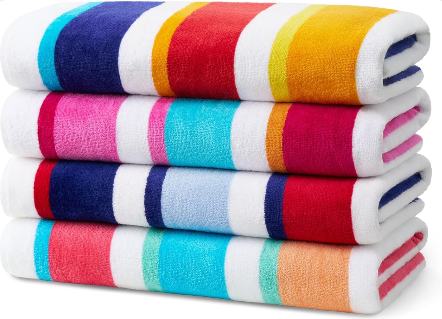 Joey velour embroidered stripe beach towel