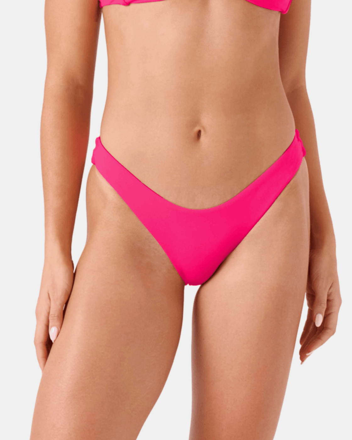 Solid Beach Classics High Leg Cheeky Bikini Bottom