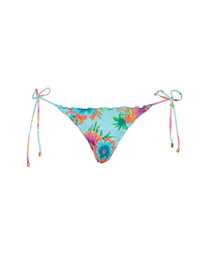 Solana embroidered lettuce edge teeny tie-side cheeky bikini bottom by PQ Swim