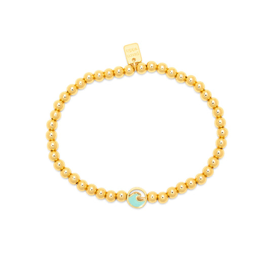 Enamel Wave Ball Bead Stretch Bracelet