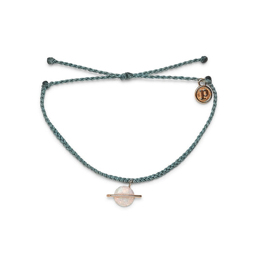 White Opal Saturn Silver Bracelet