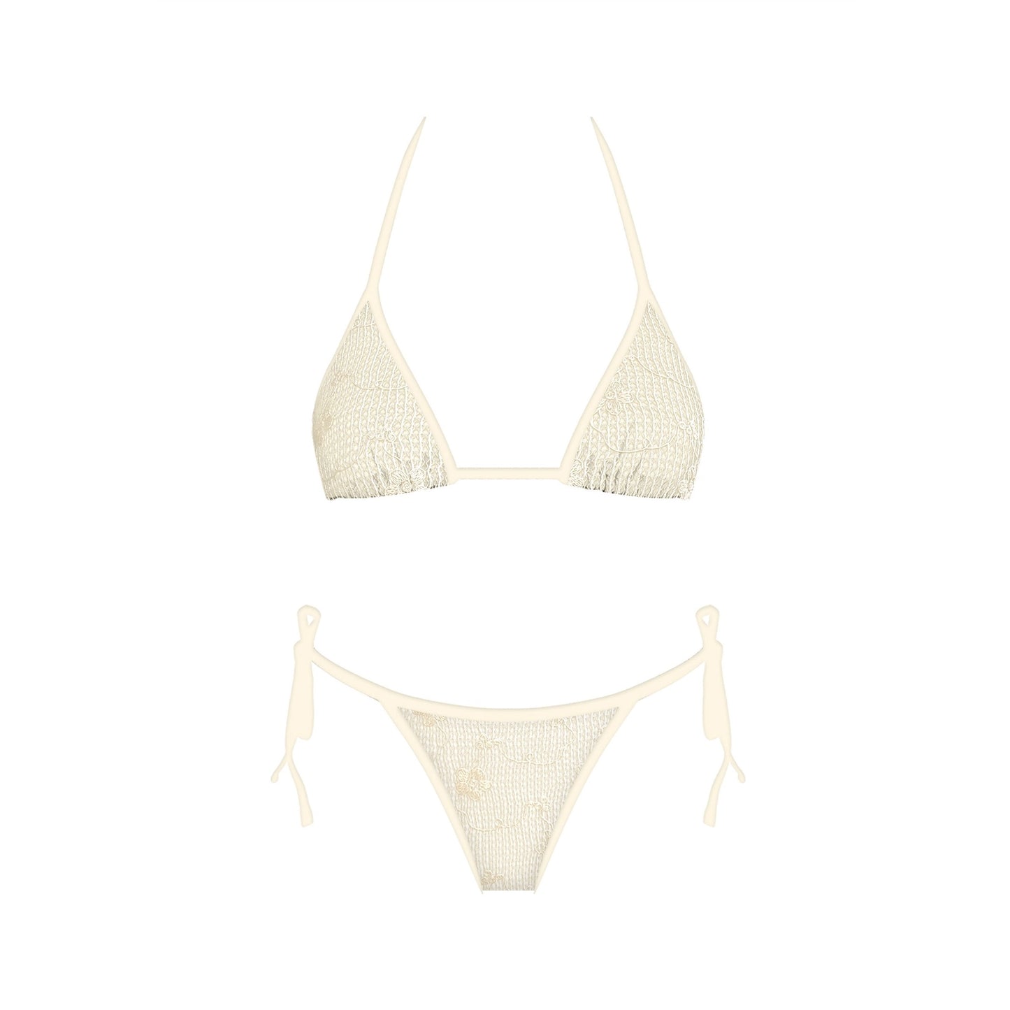 Daisy May triangle bikini top in white by Sunday Brunch