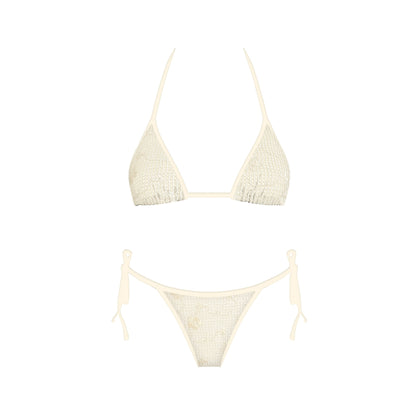 Daisy May triangle bikini top in white by Sunday Brunch