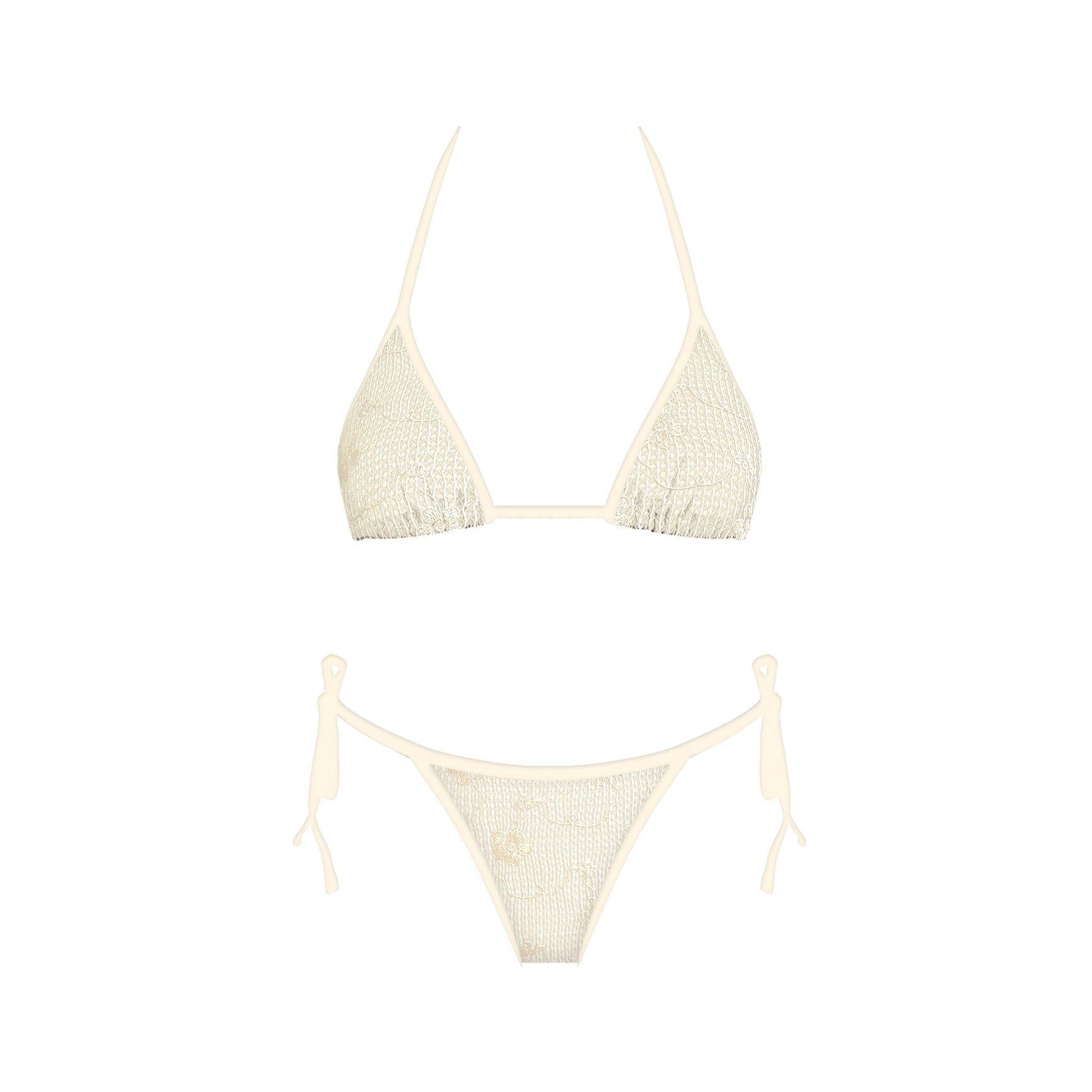 Daisy May tie-side cheeky bikini bottom in white by Sunday Brunch