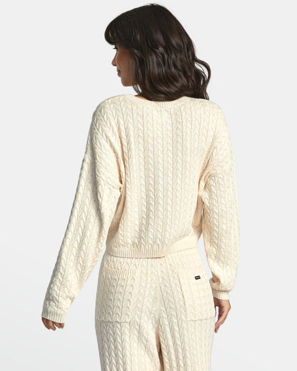 Soft Cable Knit Cropped Sweater