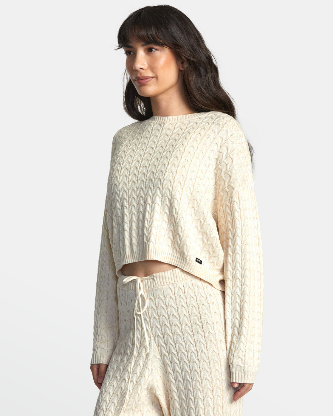 Soft Cable Knit Cropped Sweater