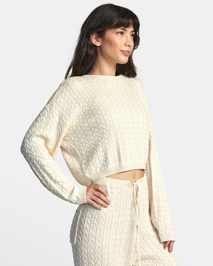 Soft Cable Knit Cropped Sweater