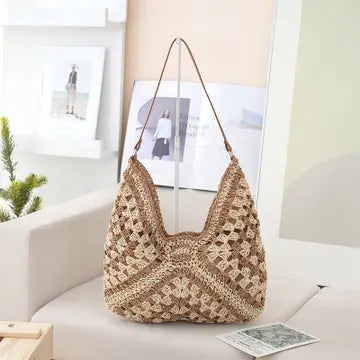 Handwoven Straw Shoulder Bag
