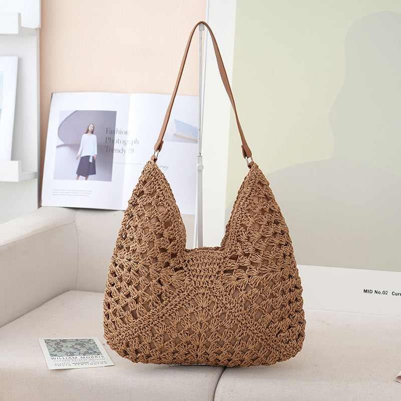 Handwoven Straw Shoulder Bag