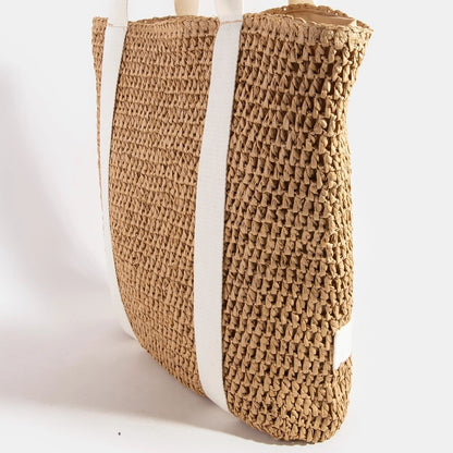 Straw Braided Hat Carrier Tote Bag