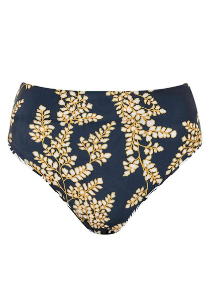 Delft Flowers Suzy Q High-Waist Bikini Bottom