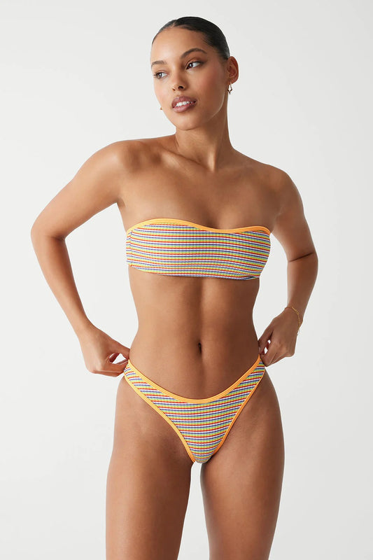 Dove Striped Ribbed Bikini Bottom