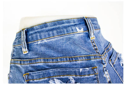 American Flag Fringed Denim Shorts