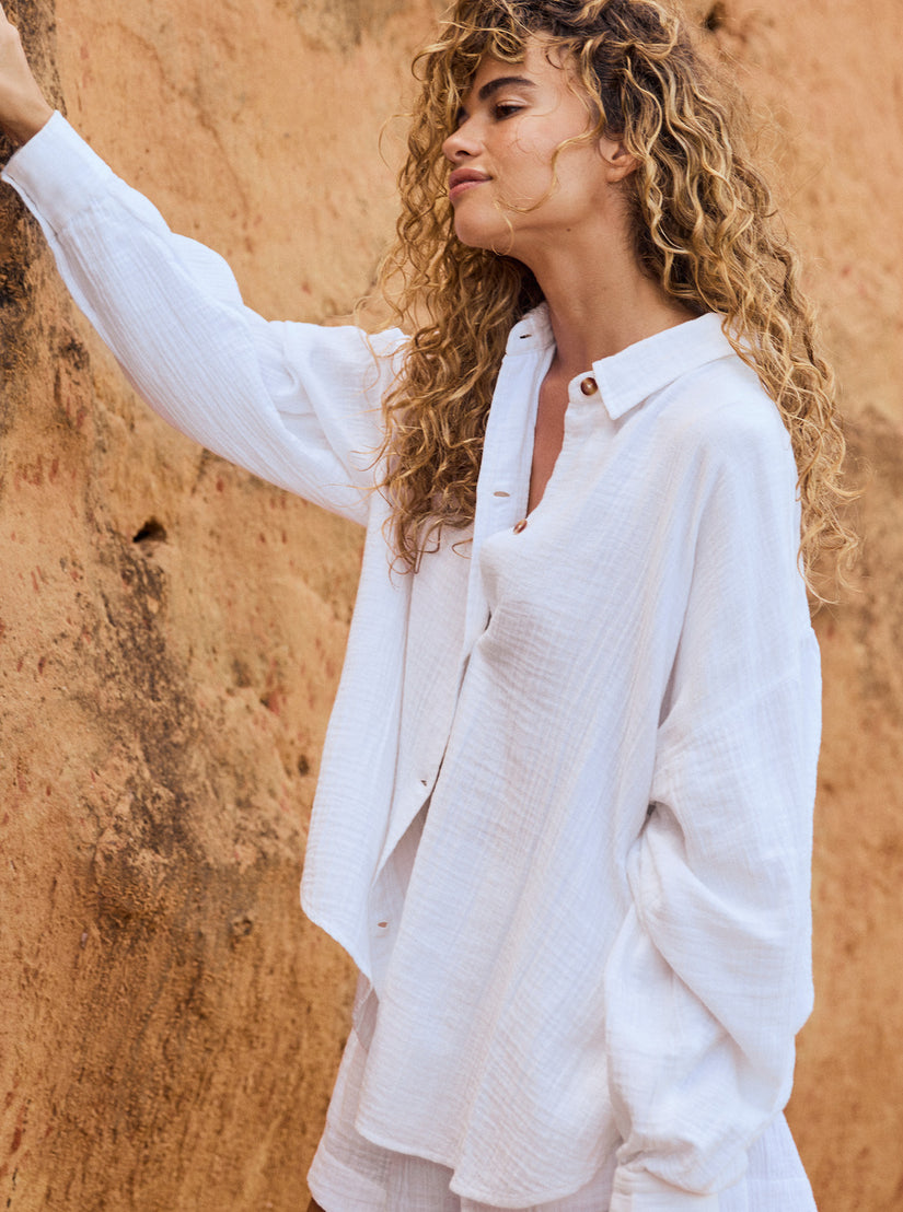 Morning Time Button Up Long Sleeve Top